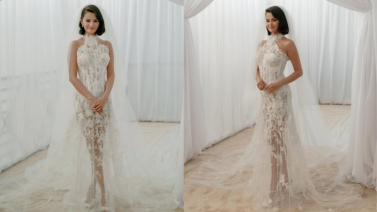 Selena Gomez Honours Husband Benny Blanco With Hidden Message In Her 2nd Ralph Lauren Lace Wedding Gown