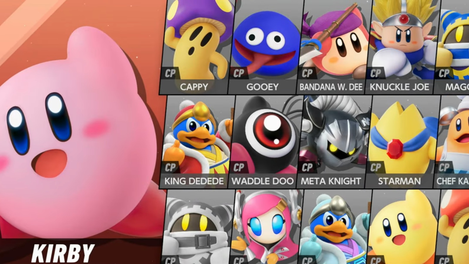 Kirby Air Riders confirmed characters